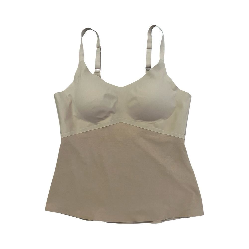 HoneyLove Womens Liftwear Cami Tank Top Size 1X Sand Tan Seamless Shaping V Veck